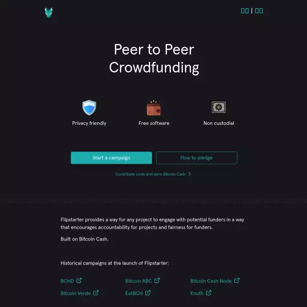 Flipstarter - Bitcoin Cash Fundraising