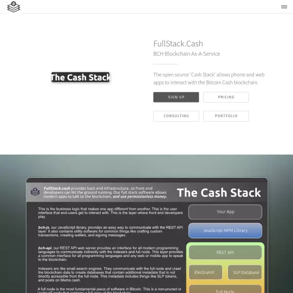 FullStack.Cash - BCH Blockchain As-A-Service SaaS