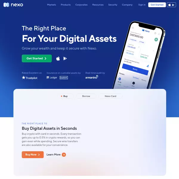 The Right Place For Your Digital Assets • Nexo