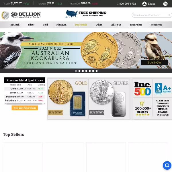 Precious Metals Dealer | Buy Gold & Silver Online - SD Bullion