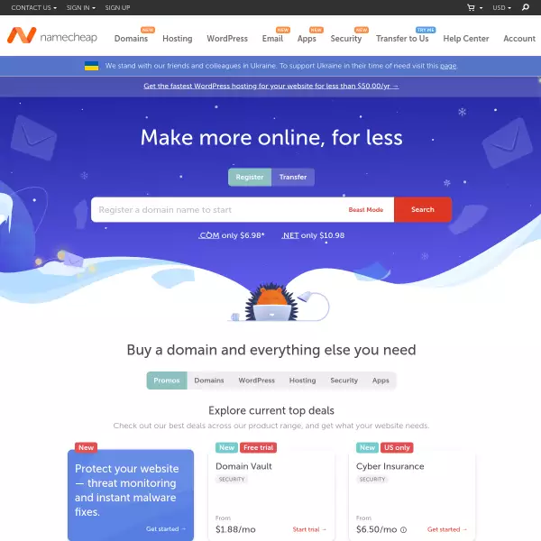 Buy a domain name - Register cheap domain names from $0.99 - Namecheap